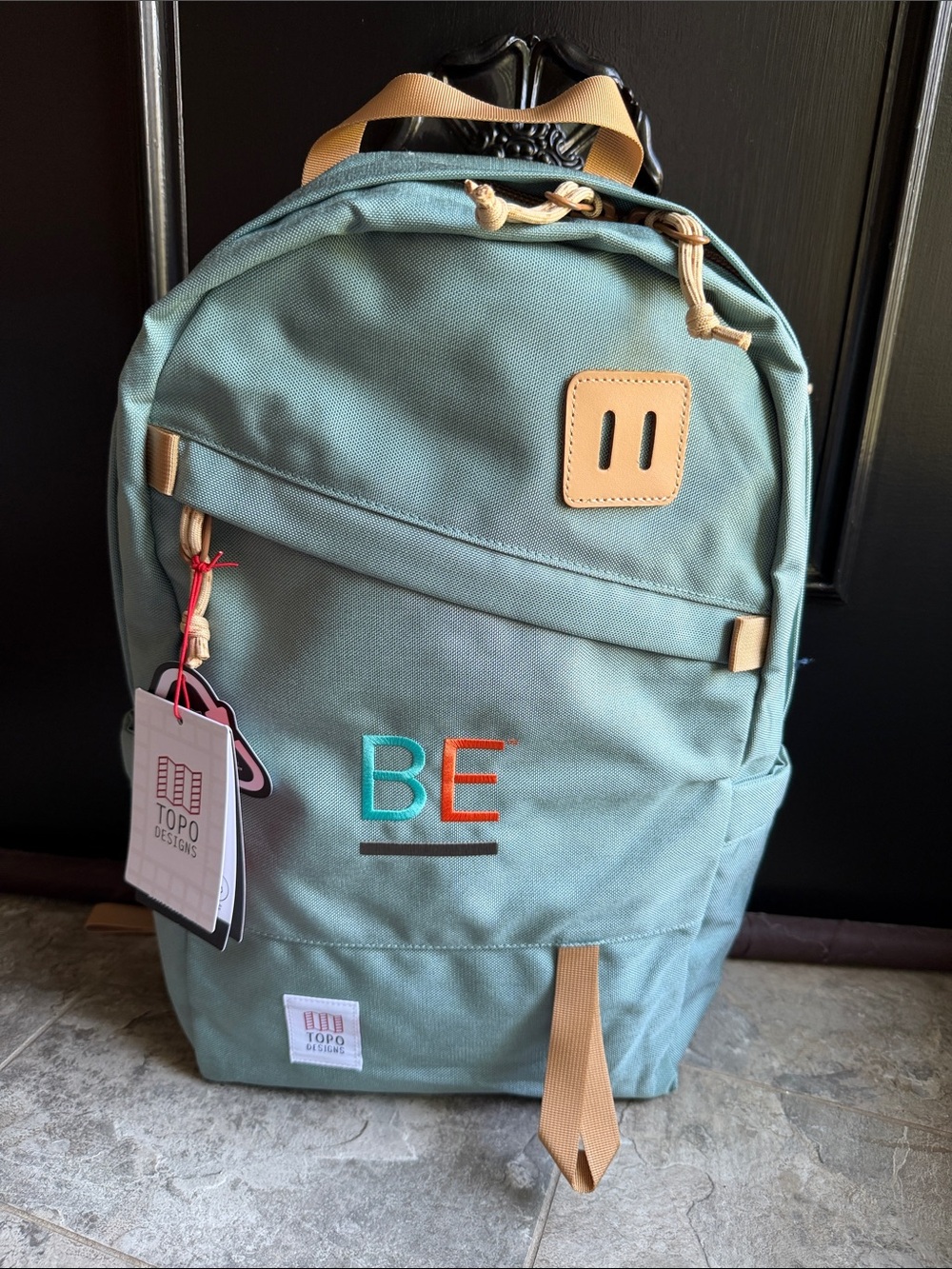 Topo Designs Sage Green BE Embroidered Canvas Backpack 20L